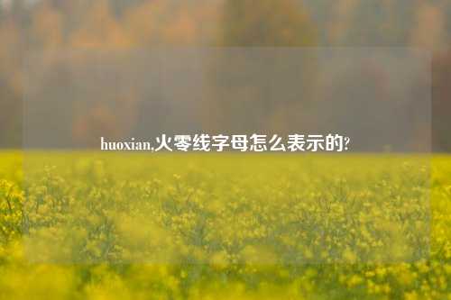 huoxian,火零线字母怎么表示的?